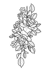 tattoo illustration, design, sketch, tattoo, flowers, butterflies