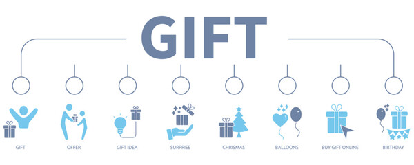 Gift banner web icon vector illustration concept