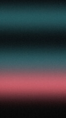 Black dark teal pink coral abstract background. Color gradient. Geometric shape. Wave, wavy curved line. Rough grunge grain noise. Light neon metallic shine shimmer bright. Design.