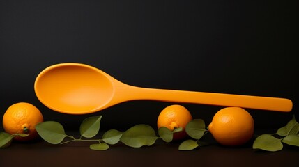 a lively orange wooden spoon, its energetic hue symbolizing warmth and enthusiasm, adding a playful and inviting touch to the culinary scene.