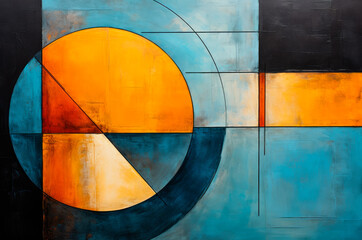 Abstract painting.Oil paint on canvas. Painting in the interior. A modern poster. Generative AI