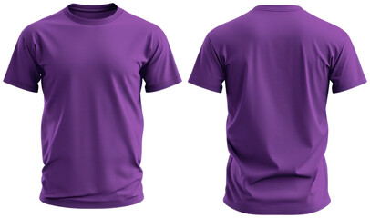 Purple T-shirt template with nothing neat, mockup for design and print. T-shirtT-shirt front and...