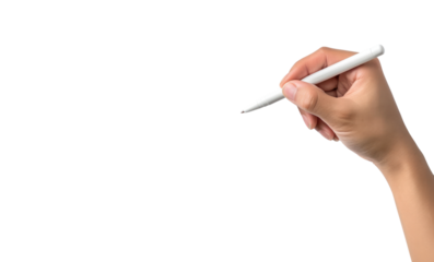 Hand writing on blank with pen illustration PNG element cut out transparent isolated on white background ,PNG file ,artwork graphic design.