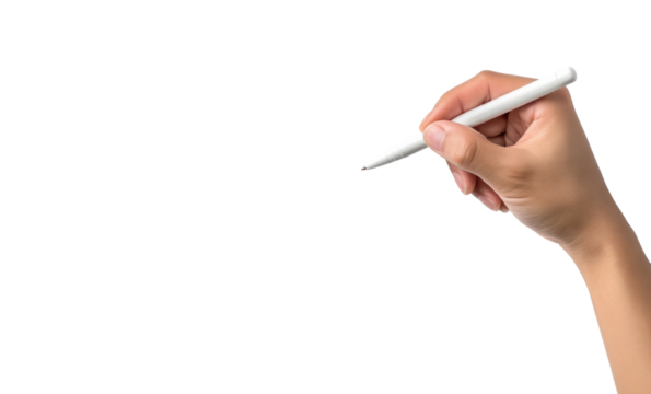 Hand writing on blank with pen illustration PNG element cut out transparent isolated on white background ,PNG file ,artwork graphic design.