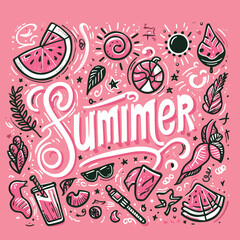 Hand-drawn summer lettering