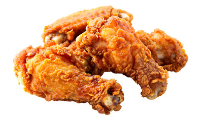 Crispy and delicious fried chicken nuggets isolated on transparent background