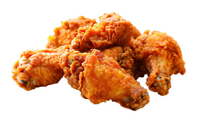 Crispy and delicious fried chicken nuggets isolated on transparent background