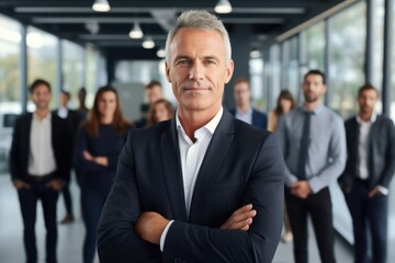 Portrait of a mature businessman posing in modern office