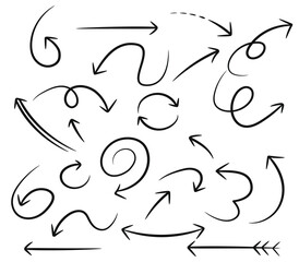 vector hand drawn arrow illustration collection set