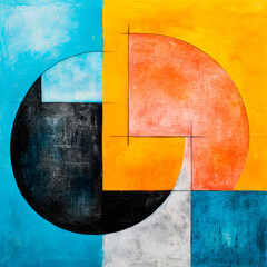 Abstract painting.Oil paint on canvas. Painting in the interior. A modern poster. Generative AI