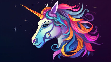 Obraz na płótnie Canvas Vector Illustration Unicorn Gradient Colorful Sty