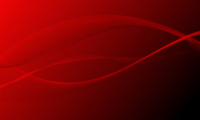 red business lines wave curves with smooth gradient abstract background