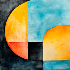 Abstract painting.Oil paint on canvas. Painting in the interior. A modern poster. Generative AI