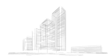 Fototapeta premium abstract architecture buildings 3d illustration