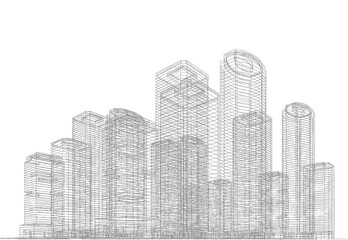 Obraz premium abstract architecture buildings 3d illustration