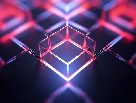 High definition image of glowing cubes