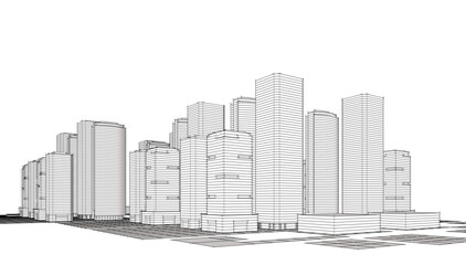 Fototapeta premium abstract architecture vector 3d illustration
