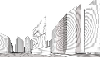 abstract architecture vector 3d illustration