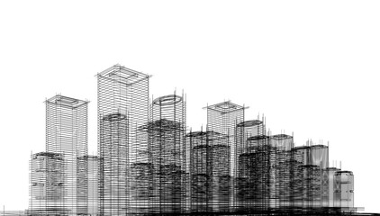 Fototapeta premium abstract architecture vector 3d illustration