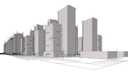 Fototapeta premium abstract architecture vector 3d illustration