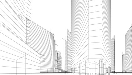 Fototapeta premium abstract architecture vector 3d illustration