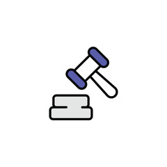 justice icon design with white background stock illustration