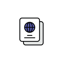 Passport icon design with white background stock illustration