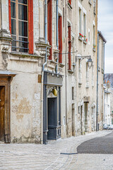 Fototapeta na wymiar Old historical buildings in the narrow street at ancient city Blois France