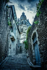  Old historical buildings in the narrow street at ancient city Blois  France © VSzili