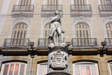 Statue of Mariblanca at Puerta del Sol in Madrid, Spain	
