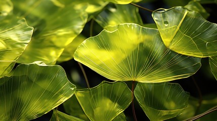 Green ginkgo leaves UHD wallpaper