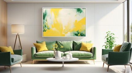 a visually harmonious composition featuring a seamless blend of vibrant yellow and lush green hues, merging in a natural and refreshing display of colors, evoking a sense of vitality and tranquility.
