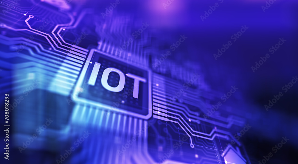 Aufkleber iot internet of things digital transformation modern technology concept on virtual screen.