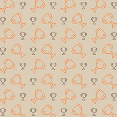 Trophy trendy vector design repeating pattern illustration background