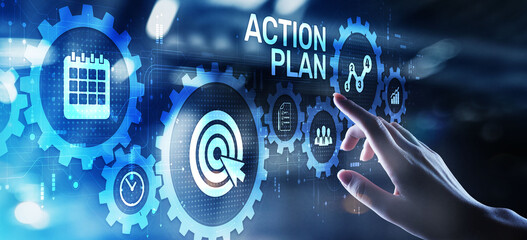 Action plan planning project management business finance concept.