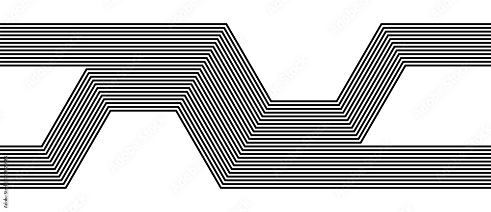 Aufkleber abstract background with zigzag lines. stripes optical art illusion.
