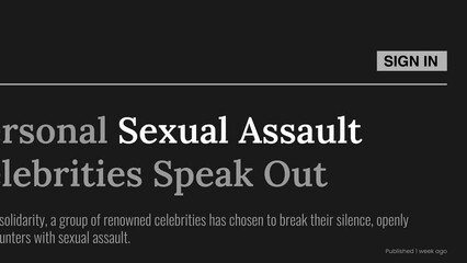 Term 'Sexual assault' highlighted on FAKE headlines news publications. Titles on black background. Can be used for editorial AND non editorial content as everything is 100% fake