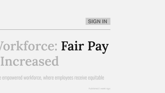 Term 'Fair pay' highlighted on FAKE headlines news publications. Titles on white background. Can be used for editorial AND non editorial content as everything is 100% fake