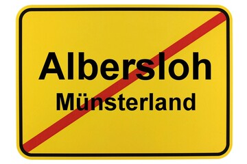 Illustration eines Ortsschildes von Albersloh im Münsterland