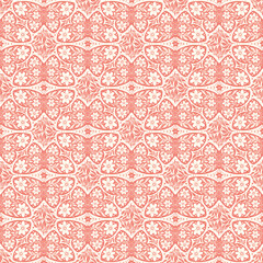 Hand drawn butterflies flowers seamless pattern. Scandinavian folk seamless butterfly floral texture