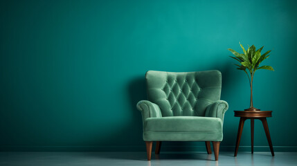 Beautiful luxury classic blue green clean interior