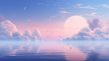 an artistic background featuring a harmonious blend of fiery red and serene blue shades, creating a visually soothing and calming atmosphere, reminiscent of a peaceful night sky adorned with stars.