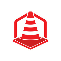 Vector traffic cone icon logo vector design template