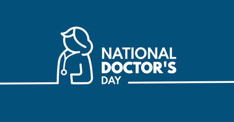 National doctors day - banner, poster, vector graphic