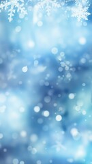 Winter Wonderland: Snowflakes and Sparkling Bokeh Lights Poster or Sign with Open Empty Copy Space for Text 