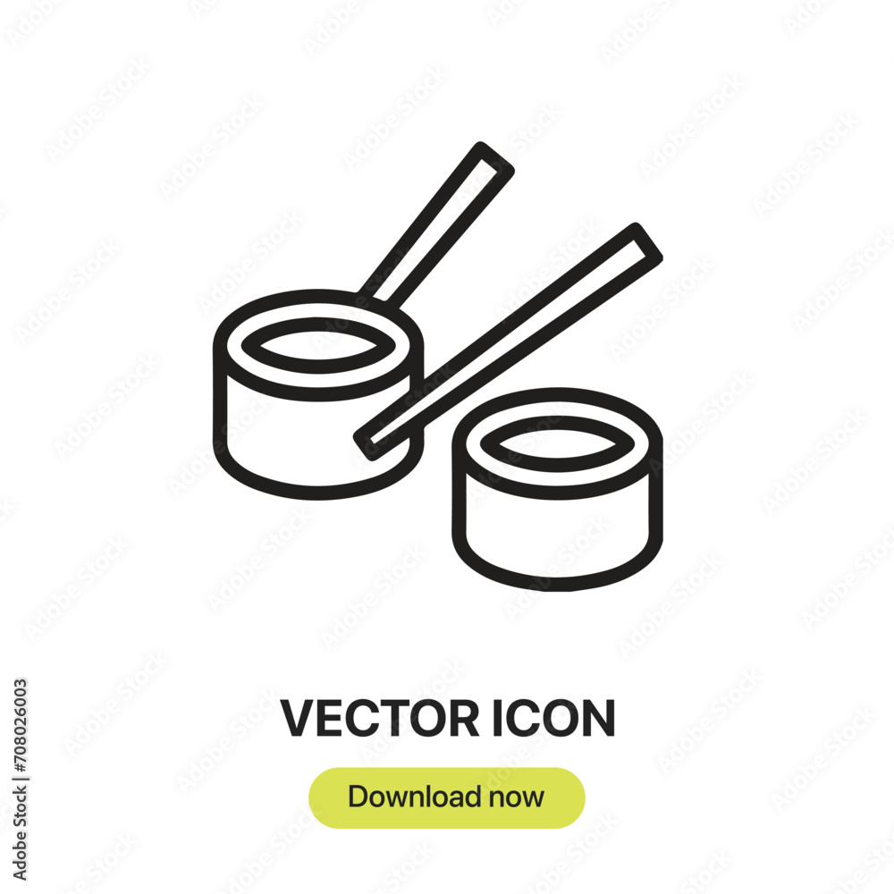 Poster sushi roll icon vector. linear-style sign for mobile concept and web design. sushi roll symbol illus