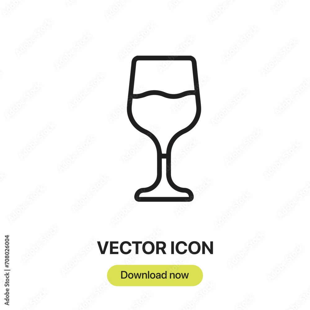 Fototapete wine glass icon vector. linear-style sign for mobile concept and web design. wine glass symbol illus