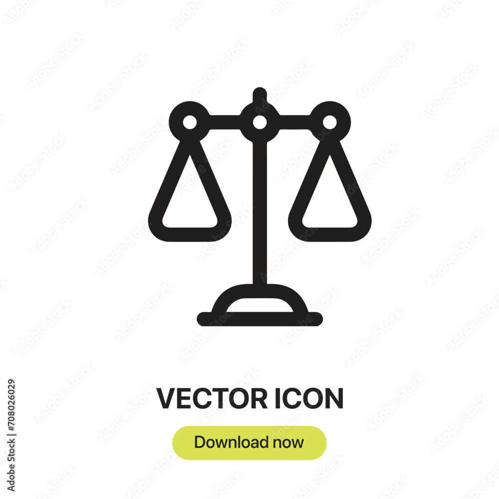 Fototapete Scale icon vector. Linear-style sign for mobile concept and web design. Scale symbol illustration. Pixel vector graphics - Vector.	