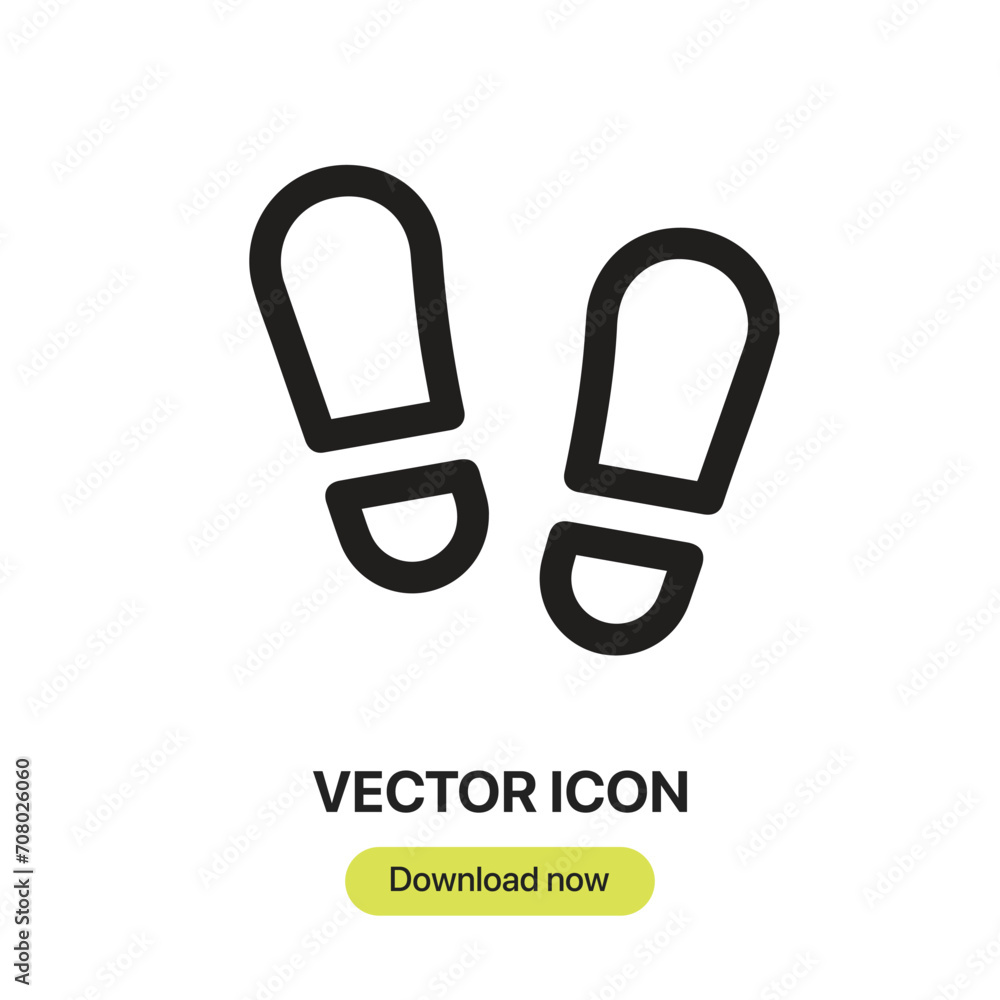 Aufkleber footprint icon vector. linear-style sign for mobile concept and web design. footprint symbol illustr