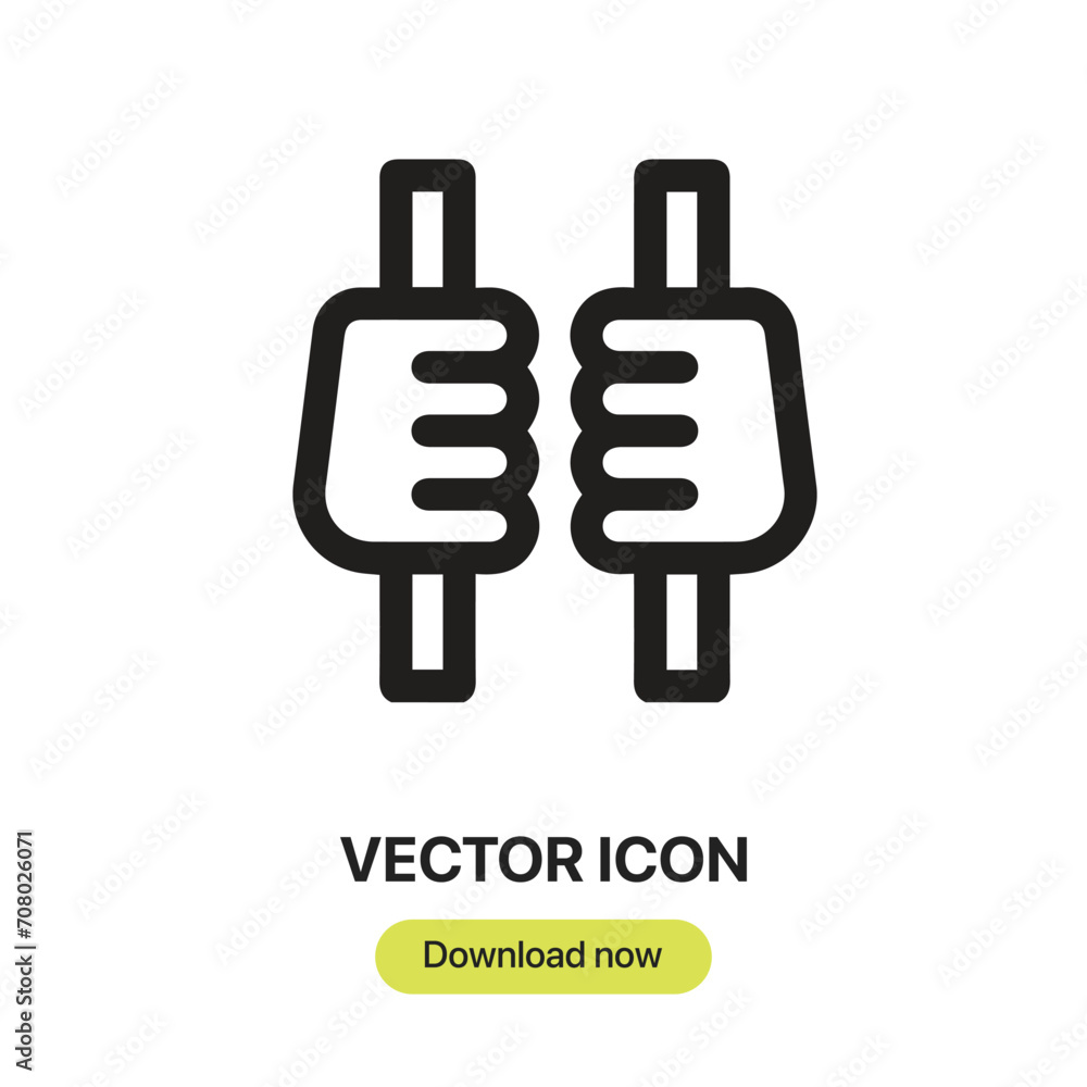 Leinwandbilder Prison icon vector. Linear-style sign for mobile concept and web design. Prison symbol illustration. Pixel vector graphics - Vector.	